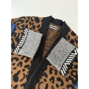 Anthropologie Marseille Leopard Native Cardigan Open Front Sweater Size XS